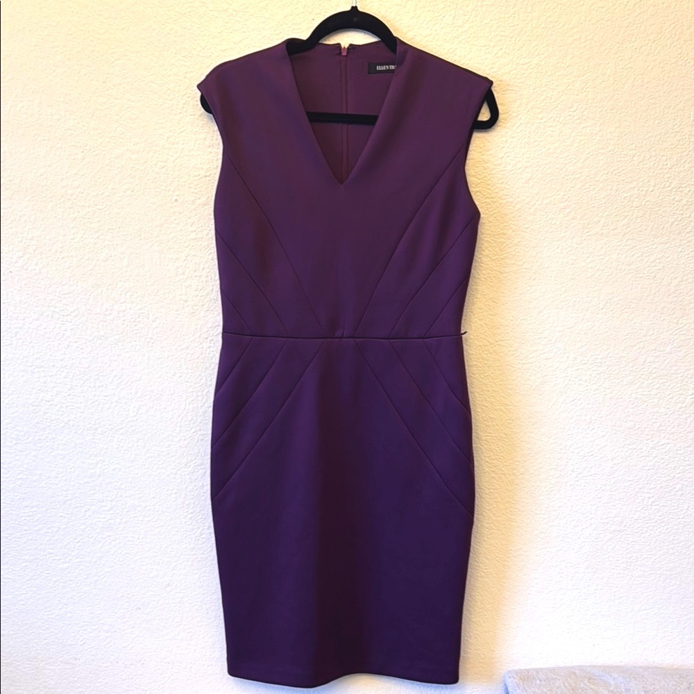 Ellen Tracy Purple Sleeveless Shift Dress